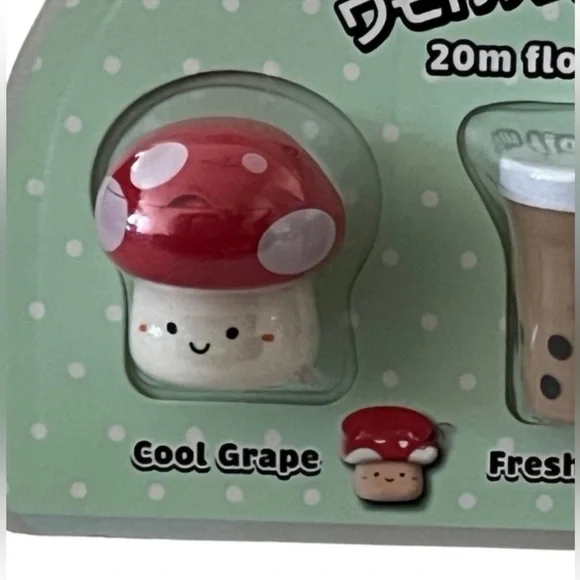 Kawaii Floss 3-Pack with Cute Designs by Pink Sky, NWT 🍄🧋🐱 - Picture 6 of 8